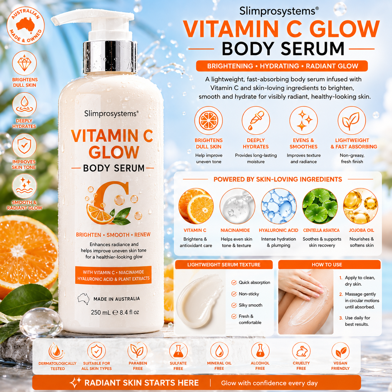 Slimprosystems® Vitamin C Glow Body Serum