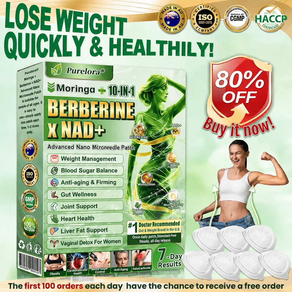 Official Store 🇦🇺 Purelora® Advanced 10-in-1 Nano-Microneedle Patch (Moringa, Berberine, and NAD+). Just one application a day; visible changes in 7 days. For obesity, sagging skin, diabetes, sleep apnea, joint issues, and more.