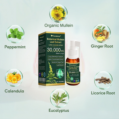 ✅ Official Australian Flagship Store: Curalona® Mullein Leaf Extract Lung-Cleansing Spray (👨‍⚕️ Targets COPD, asthma, chronic bronchitis, respiratory infections, lung cancer, sinusitis, and other lung-related conditions)