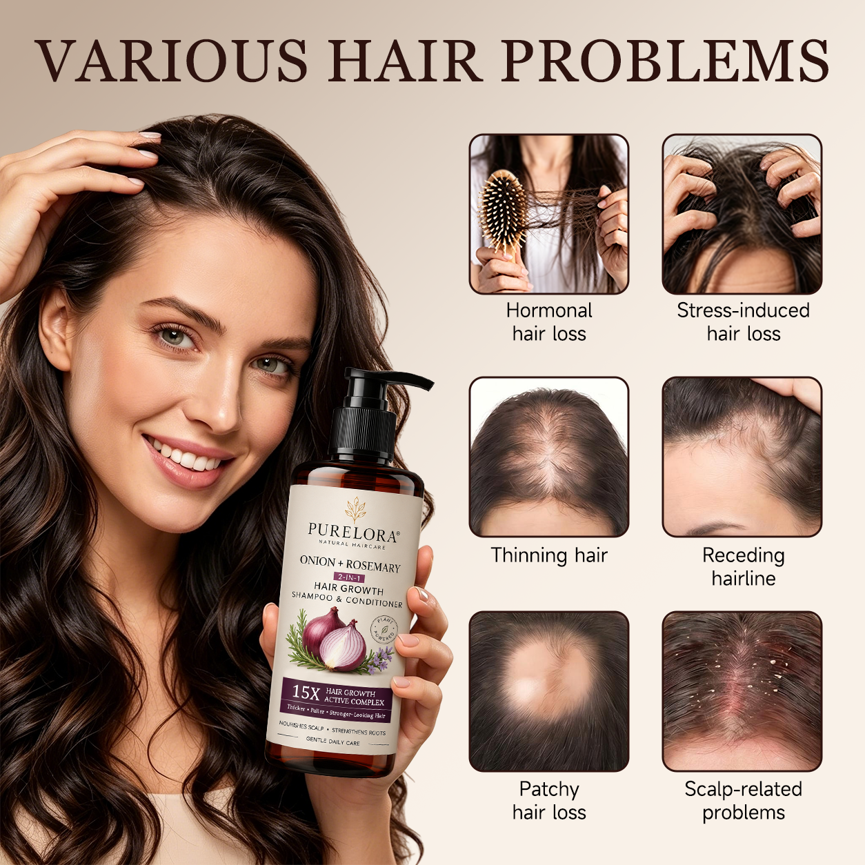 🌿👨‍⚕️ Official Australian Flagship Store 🇦🇺 | 🔥PURELORA® Onion & Rosemary 2-in-1 Anti-Hair Loss & Growth Set — Infused with a 15x concentrated hair-growth active complex to help you achieve thicker, fuller, and stronger hair.