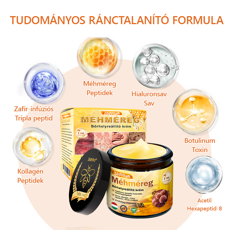 ✨ ZödVita® Méhméreg Bőr Helyreállító Krém 🔥 Természetes Öregedésgátló, Feszesíti a Bőrt, Csökkenti a Ráncokat– 50ml