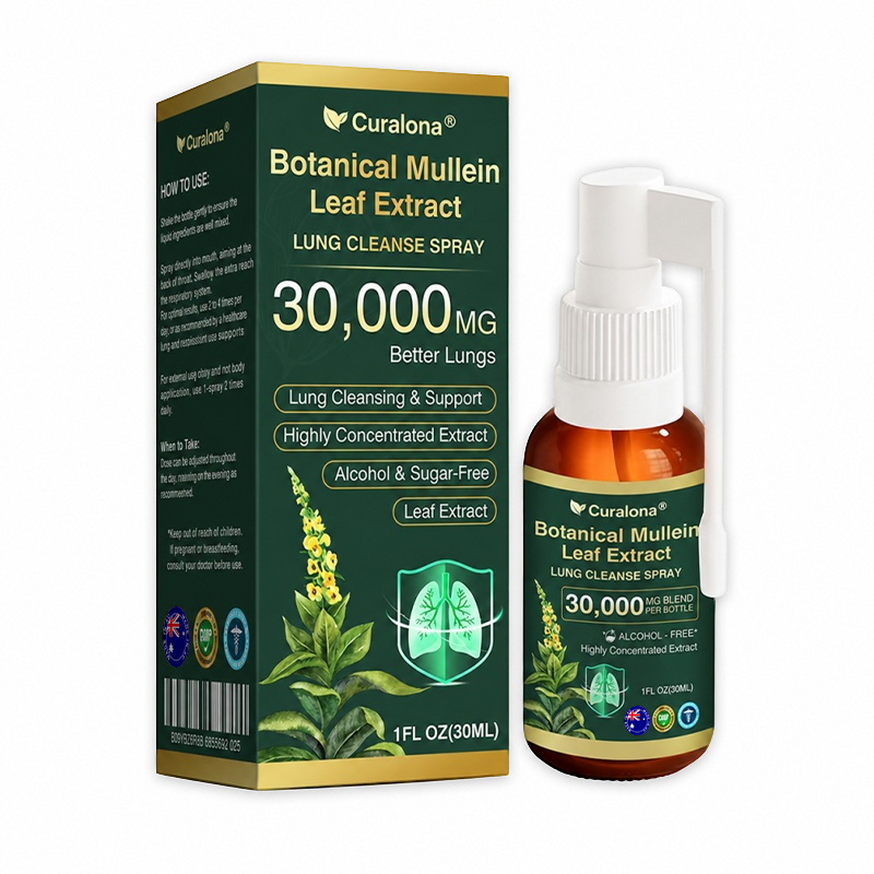 ✅ Official Australian Flagship Store: Curalona® Mullein Leaf Extract Lung-Cleansing Spray (👨‍⚕️ Targets COPD, asthma, chronic bronchitis, respiratory infections, lung cancer, sinusitis, and other lung-related conditions)