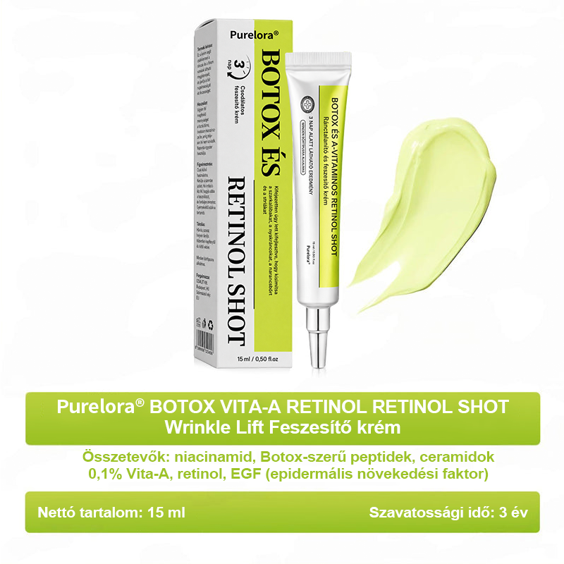[🔥Utolsó nap 70% kedvezmény] Purelora® Botox és Retinol injekció - Radír mély ráncokra, megereszkedett toka és duzzadt szemek ellen