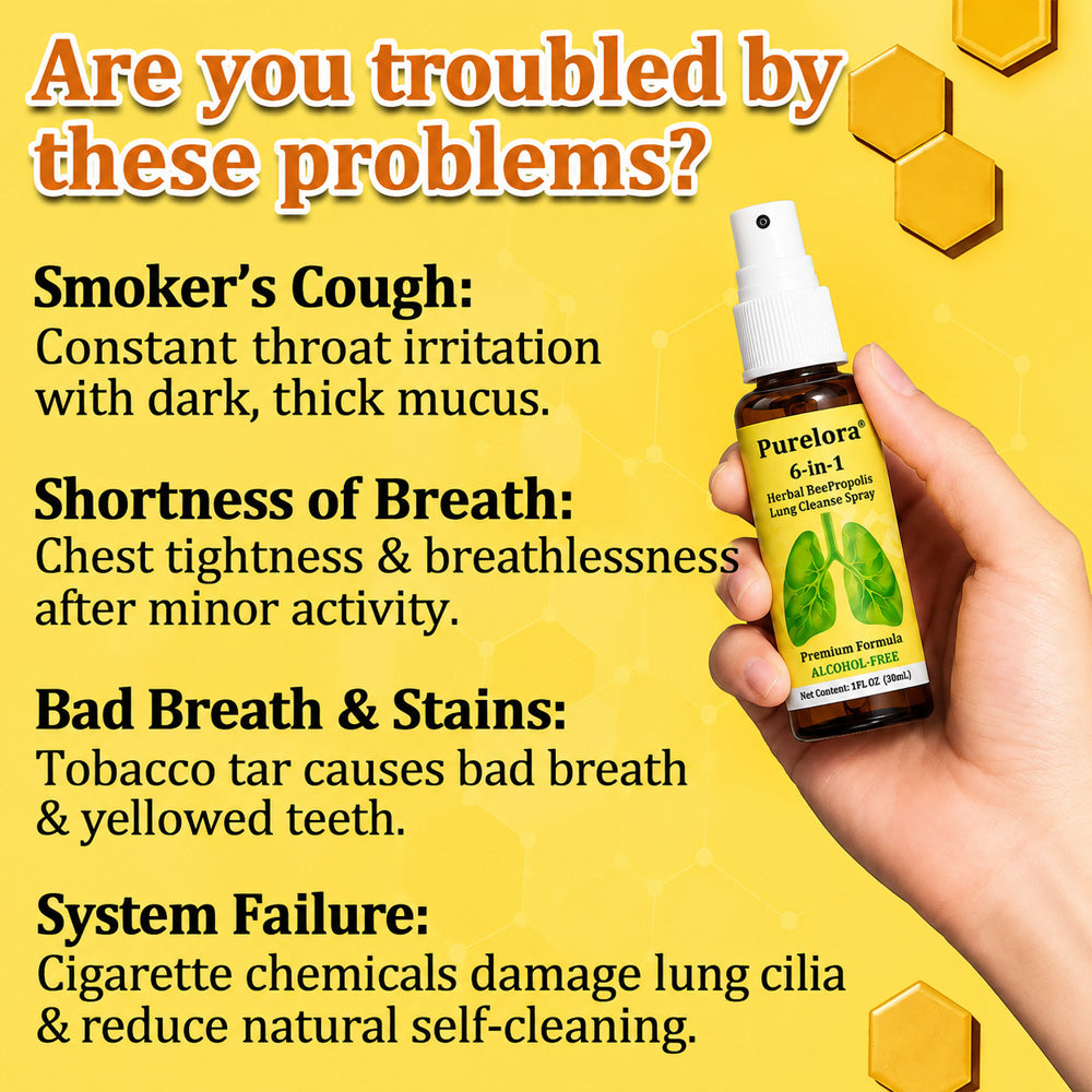 🍀🍀🐝🇦🇺 Official Store:𝐏𝐔𝐑𝐄𝐋𝐎𝐑𝐀®  6-in-1 Herbal BeePropolis Lung Cleanse Spray（👨‍⚕️Directly acts on COPD, asthma, chronic bronchitis (CB), respiratory infections, lung cancer, sinusitis, and other conditions🫁）