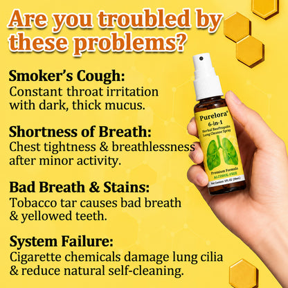 🍀🍀🐝🇦🇺 Official Store:𝐏𝐔𝐑𝐄𝐋𝐎𝐑𝐀®  6-in-1 Herbal BeePropolis Lung Cleanse Spray（👨‍⚕️Directly acts on COPD, asthma, chronic bronchitis (CB), respiratory infections, lung cancer, sinusitis, and other conditions🫁）