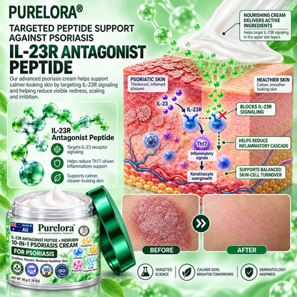 𝐎𝐟𝐟𝐢𝐜𝐢𝐚𝐥 𝐒𝐭𝐨𝐫𝐞 |💧💧 Purelora® 𝑰𝑳-𝟐𝟑𝑹 𝑨𝒏𝒕𝒂𝒈𝒐𝒏𝒊𝒔𝒕 𝑷𝒆𝒑𝒕𝒊𝒅𝒆 + 𝑰𝒏𝒅𝒊𝒓𝒖𝒃𝒊𝒏 𝟏𝟎-𝑰𝑵-𝟏 𝑷𝒔𝒐𝒓𝒊𝒂𝒔𝒊𝒔 𝑪𝒓𝒆𝒂𝒎 （𝑯𝒆𝒍𝒑𝒔 𝑹𝒆𝒅𝒖𝒄𝒆 𝑽𝒊𝒔𝒊𝒃𝒍𝒆 𝑹𝒆𝒅𝒏𝒆𝒔𝒔 & 𝑺𝒄𝒂𝒍𝒊𝒏𝒈, 𝑺𝒐𝒐𝒕𝒉𝒆 𝑫𝒓𝒚𝒏𝒆𝒔𝒔 & 𝑰𝒕𝒄𝒉𝒊𝒏𝒈, 𝑺𝒖𝒑𝒑𝒐𝒓𝒕 𝑩𝒂𝒍𝒂𝒏𝒄𝒆𝒅 𝑺𝒌𝒊𝒏-𝑪𝒆𝒍𝒍 𝑹𝒆𝒏𝒆𝒘𝒂𝒍 & 𝑯𝒆𝒍𝒑 𝑹𝒆𝒊𝒏𝒇𝒐𝒓𝒄𝒆 𝒕𝒉𝒆 𝑺𝒌𝒊𝒏 𝑩𝒂𝒓𝒓𝒊𝒆𝒓）