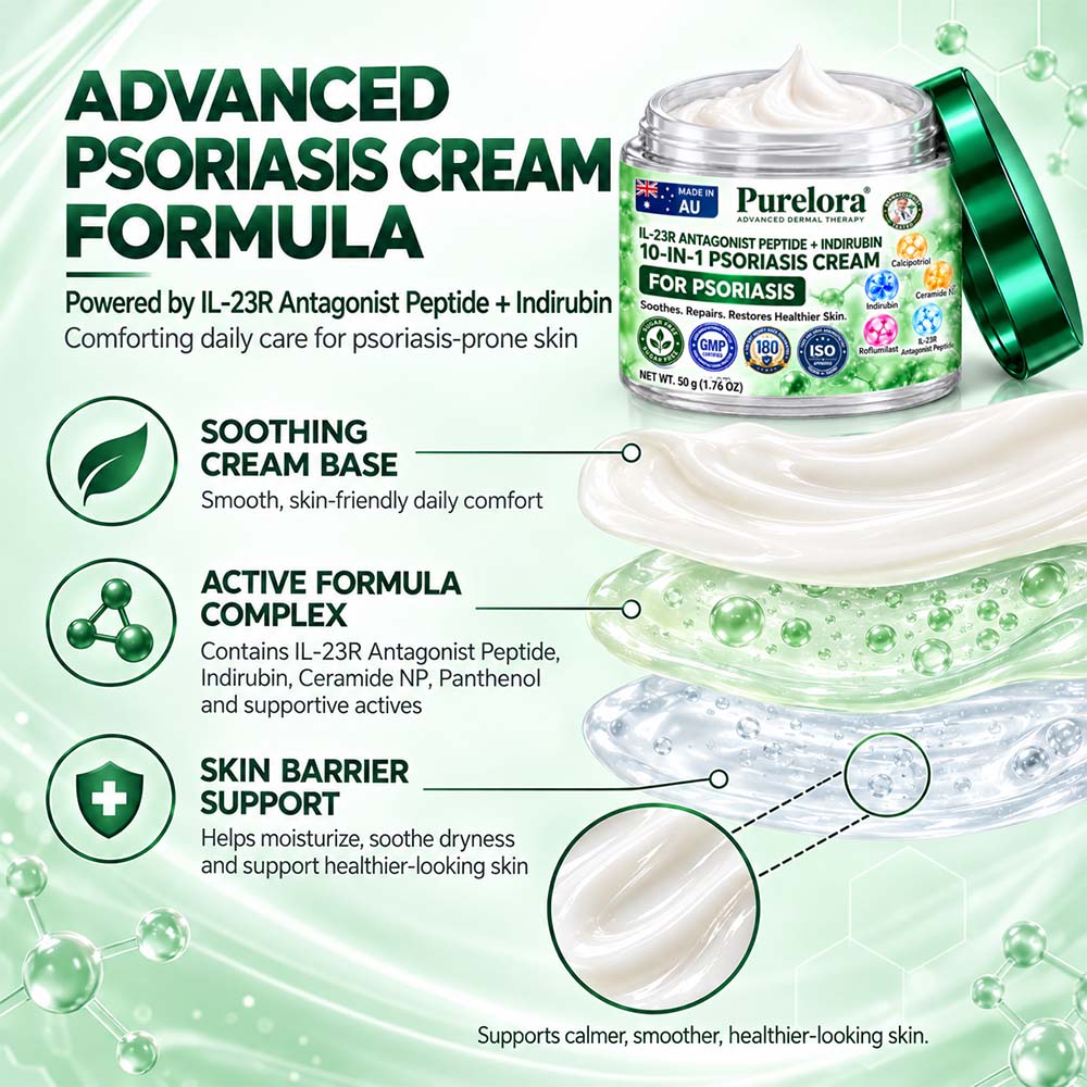 𝐎𝐟𝐟𝐢𝐜𝐢𝐚𝐥 𝐒𝐭𝐨𝐫𝐞 |💧💧 Purelora® 𝑰𝑳-𝟐𝟑𝑹 𝑨𝒏𝒕𝒂𝒈𝒐𝒏𝒊𝒔𝒕 𝑷𝒆𝒑𝒕𝒊𝒅𝒆 + 𝑰𝒏𝒅𝒊𝒓𝒖𝒃𝒊𝒏 𝟏𝟎-𝑰𝑵-𝟏 𝑷𝒔𝒐𝒓𝒊𝒂𝒔𝒊𝒔 𝑪𝒓𝒆𝒂𝒎 （𝑯𝒆𝒍𝒑𝒔 𝑹𝒆𝒅𝒖𝒄𝒆 𝑽𝒊𝒔𝒊𝒃𝒍𝒆 𝑹𝒆𝒅𝒏𝒆𝒔𝒔 & 𝑺𝒄𝒂𝒍𝒊𝒏𝒈, 𝑺𝒐𝒐𝒕𝒉𝒆 𝑫𝒓𝒚𝒏𝒆𝒔𝒔 & 𝑰𝒕𝒄𝒉𝒊𝒏𝒈, 𝑺𝒖𝒑𝒑𝒐𝒓𝒕 𝑩𝒂𝒍𝒂𝒏𝒄𝒆𝒅 𝑺𝒌𝒊𝒏-𝑪𝒆𝒍𝒍 𝑹𝒆𝒏𝒆𝒘𝒂𝒍 & 𝑯𝒆𝒍𝒑 𝑹𝒆𝒊𝒏𝒇𝒐𝒓𝒄𝒆 𝒕𝒉𝒆 𝑺𝒌𝒊𝒏 𝑩𝒂𝒓𝒓𝒊𝒆𝒓）