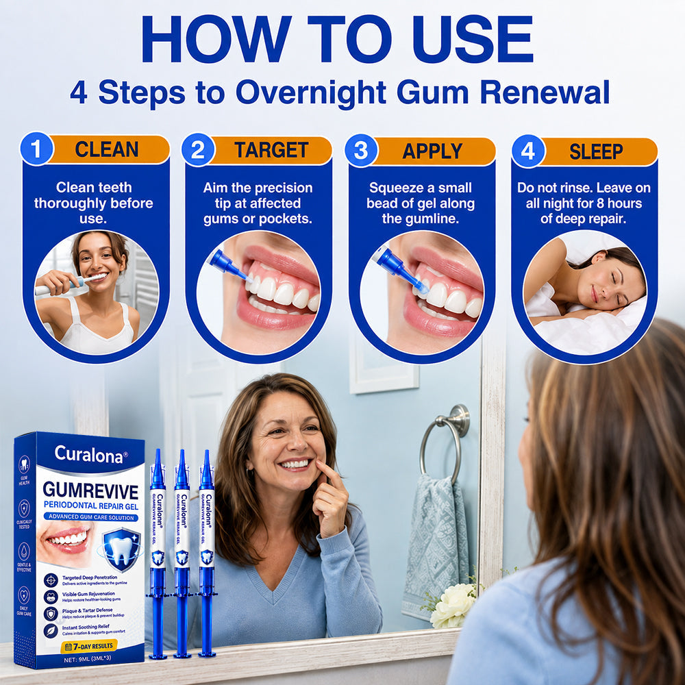 🇦🇺🦷Curalona® GumRevive Periodontal Repair Gel (For Bleeding Gums, Gum Recession & Loose Teeth)+ 🎁 FREE Gum Care Kit