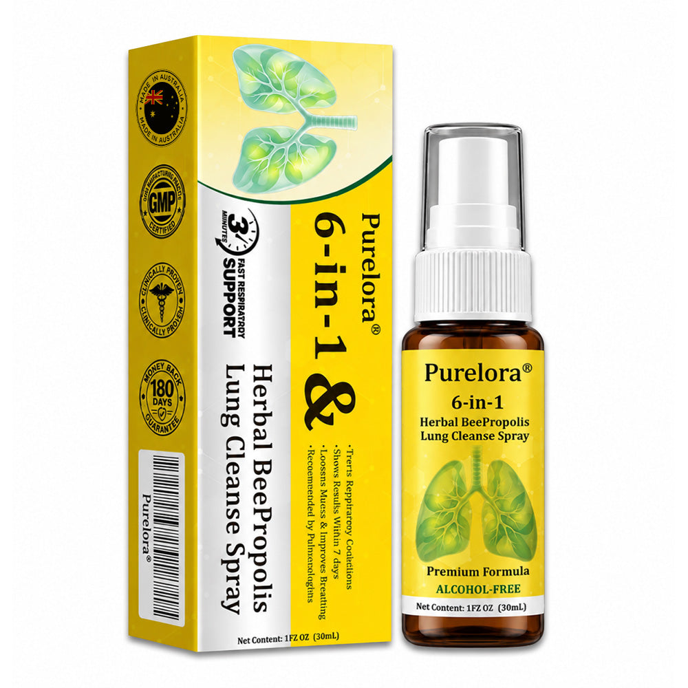 🍀🍀🐝🇦🇺 Official Store:𝐏𝐔𝐑𝐄𝐋𝐎𝐑𝐀®  6-in-1 Herbal BeePropolis Lung Cleanse Spray（👨‍⚕️Directly acts on COPD, asthma, chronic bronchitis (CB), respiratory infections, lung cancer, sinusitis, and other conditions🫁）
