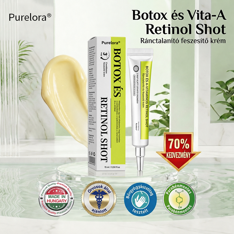 [🔥Utolsó nap 70% kedvezmény] Purelora® Botox és Retinol injekció - Radír mély ráncokra, megereszkedett toka és duzzadt szemek ellen