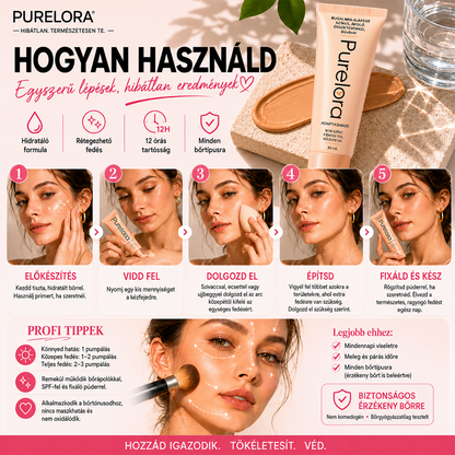 💖【Hivatalos áruház】PURELORA® AdaptaShade alapozó ——Bőrápoló hatású, színadaptáló alapozó
