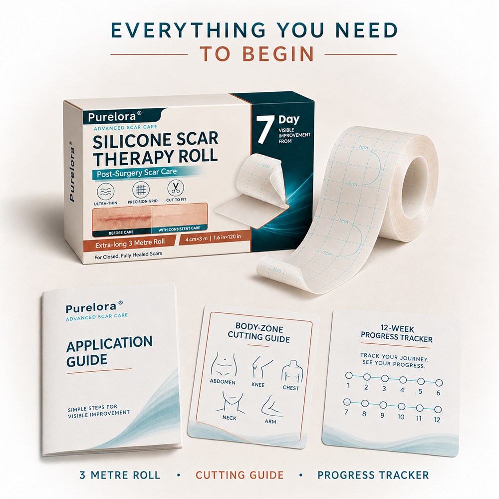 ✨💯Purelora® SILICONE SCAR THERAPY ROLL Help Soften, Flatten & Improve the Appearance of Raised Scars