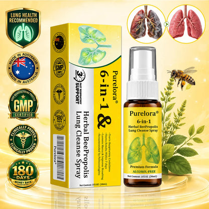 🍀🍀🐝🇦🇺 Official Store:𝐏𝐔𝐑𝐄𝐋𝐎𝐑𝐀®  6-in-1 Herbal BeePropolis Lung Cleanse Spray（👨‍⚕️Directly acts on COPD, asthma, chronic bronchitis (CB), respiratory infections, lung cancer, sinusitis, and other conditions🫁）