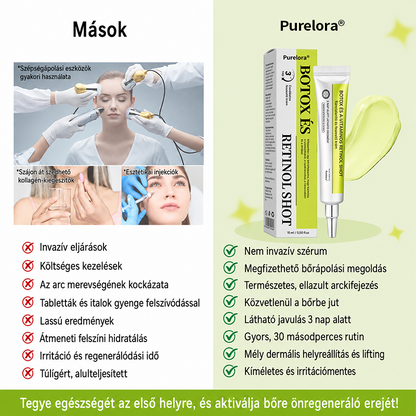 [🔥Utolsó nap 70% kedvezmény] Purelora® Botox és Retinol injekció - Radír mély ráncokra, megereszkedett toka és duzzadt szemek ellen