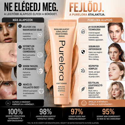 💖【Hivatalos áruház】PURELORA® AdaptaShade alapozó ——Bőrápoló hatású, színadaptáló alapozó