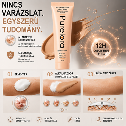 💖【Hivatalos áruház】PURELORA® AdaptaShade alapozó ——Bőrápoló hatású, színadaptáló alapozó