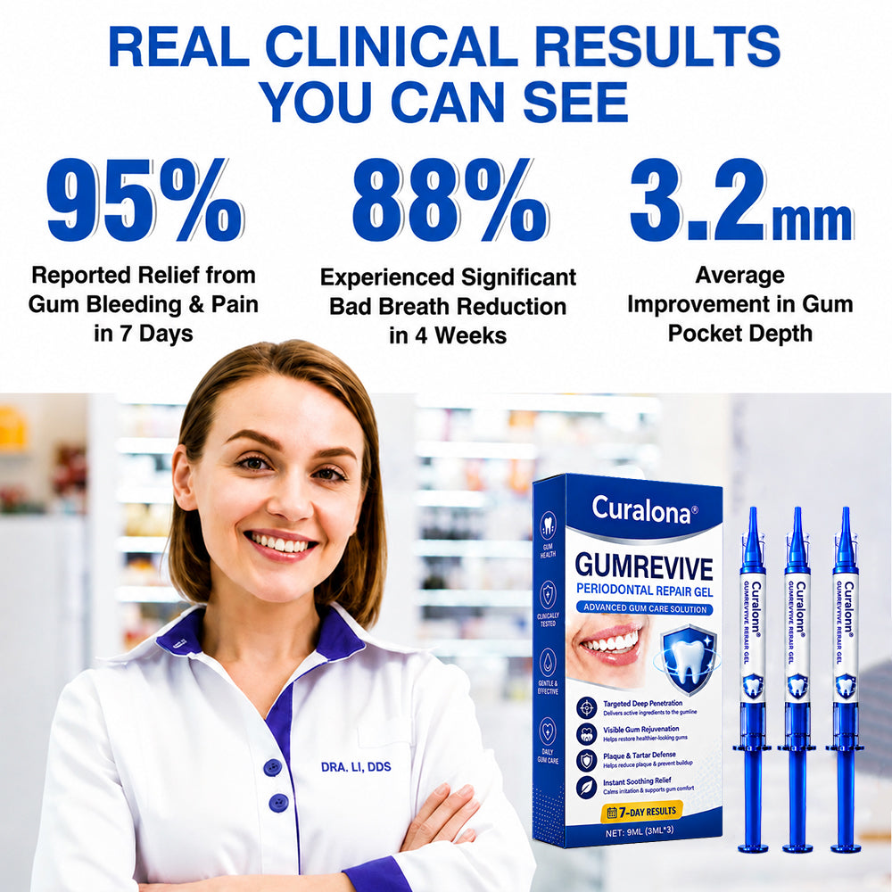 🇦🇺🦷Curalona® GumRevive Periodontal Repair Gel (For Bleeding Gums, Gum Recession & Loose Teeth)+ 🎁 FREE Gum Care Kit