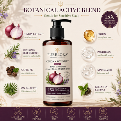 🌿👨‍⚕️ Official Australian Flagship Store 🇦🇺 | 🔥PURELORA® Onion & Rosemary 2-in-1 Anti-Hair Loss & Growth Set — Infused with a 15x concentrated hair-growth active complex to help you achieve thicker, fuller, and stronger hair.