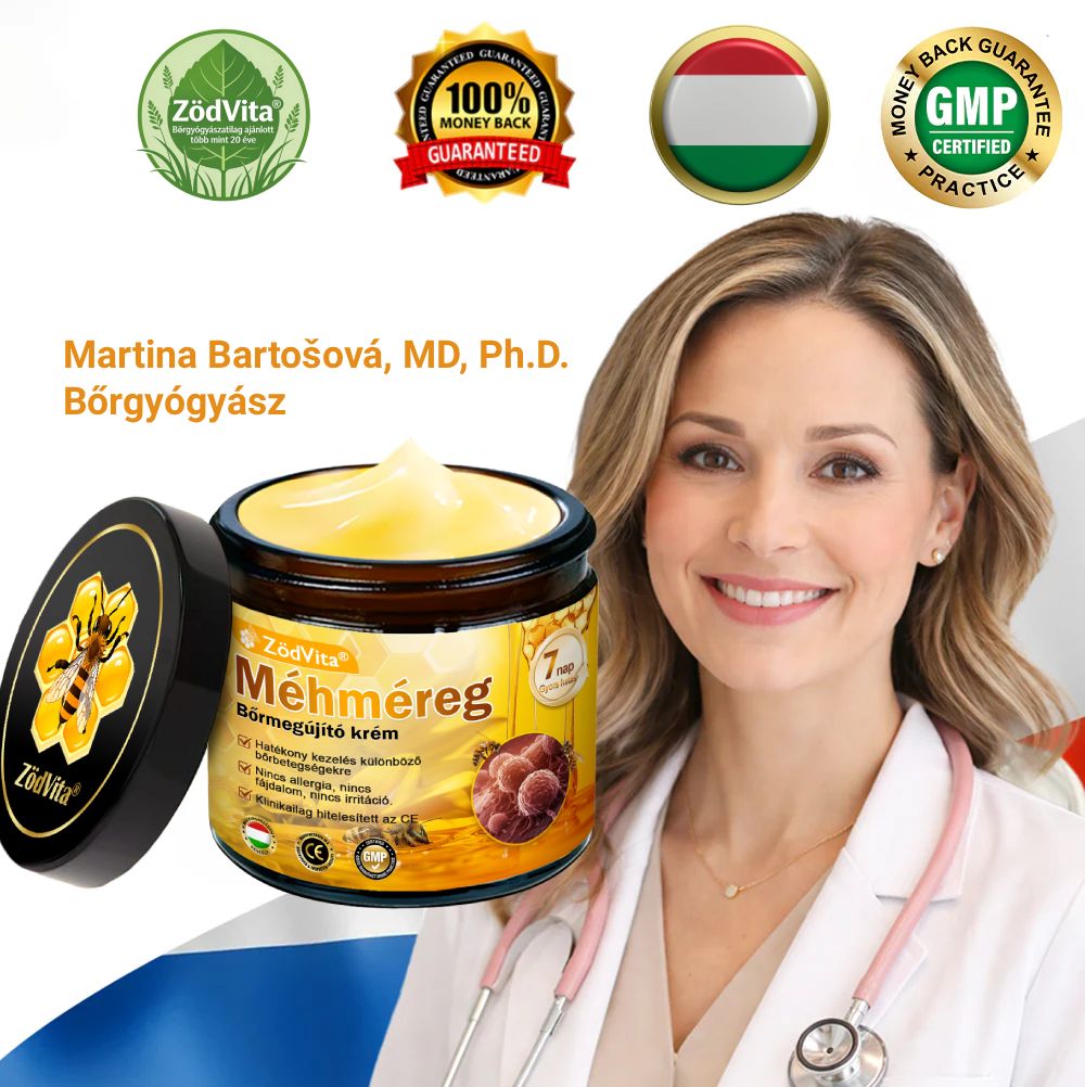 ✨ ZödVita® Méhméreg Bőr Helyreállító Krém 🔥 Természetes Öregedésgátló, Feszesíti a Bőrt, Csökkenti a Ráncokat– 50ml