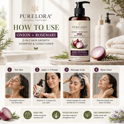 🌿👨‍⚕️ Official Australian Flagship Store 🇦🇺 | 🔥PURELORA® Onion & Rosemary 2-in-1 Anti-Hair Loss & Growth Set — Infused with a 15x concentrated hair-growth active complex to help you achieve thicker, fuller, and stronger hair.